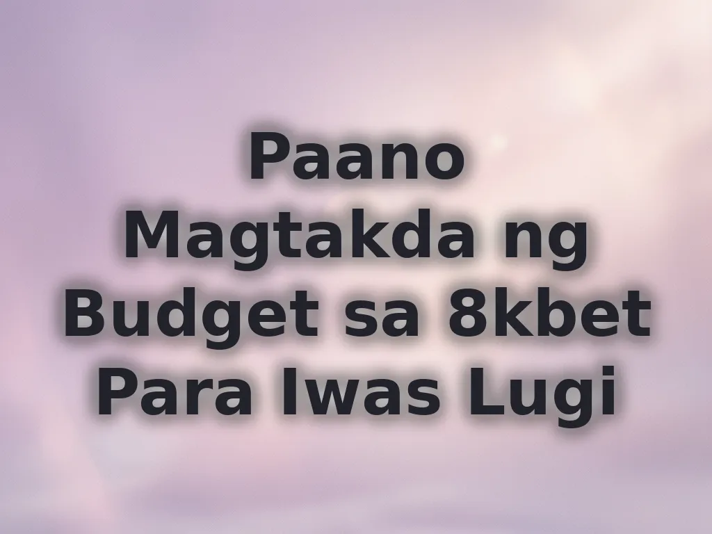 Budget management guide